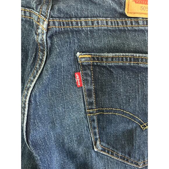 Levi Strauss 505 Men’s Denim Blue Jeans 34x32 Straight Leg - Picture 8 of 9